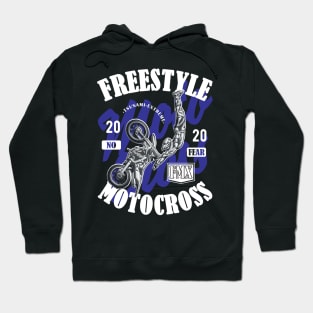 Freestyle Motocross FMX No Fear Blue Hoodie